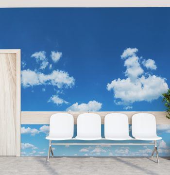 bespoke custom digitally printed textured durable scrubbable antimicrobial wide width fabric backed vinyl wallcovering for healthcare hospital interiors