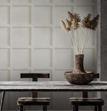 white contemporary panelling effect wallcovering for commercial interiors