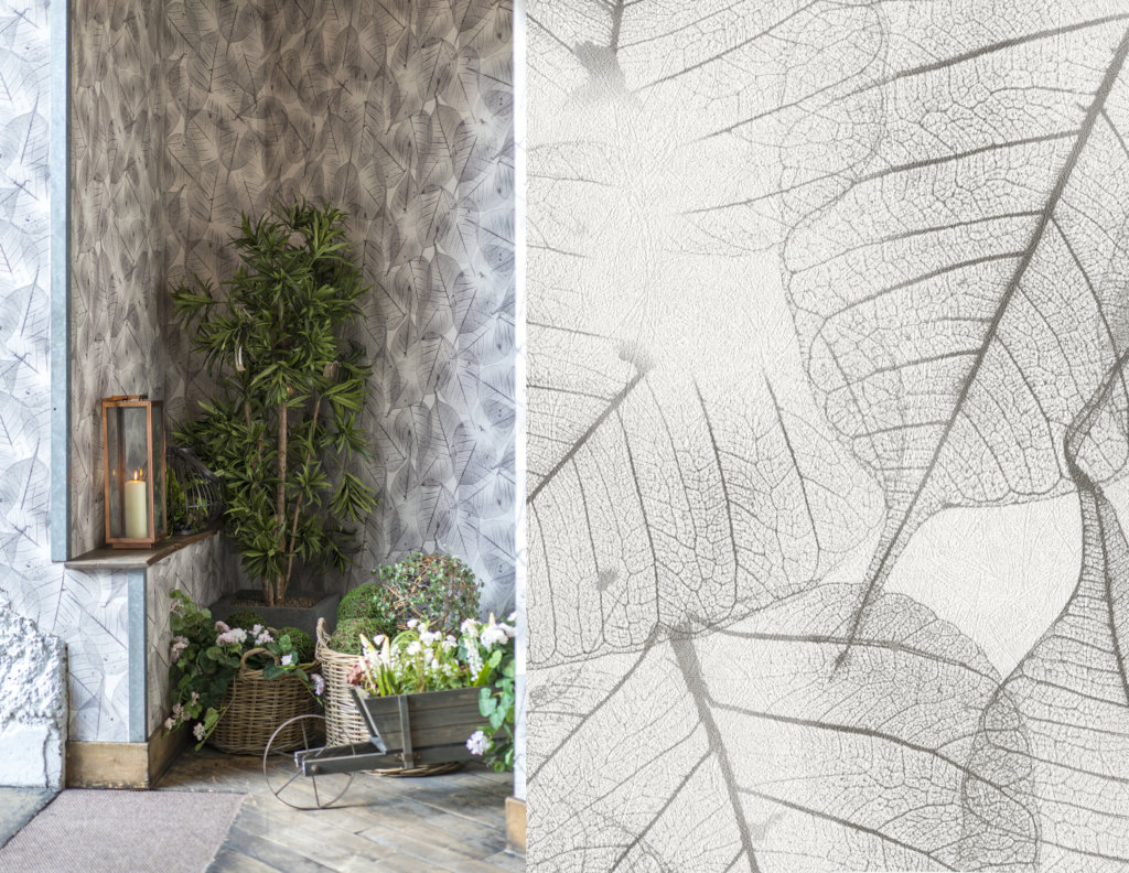leaves wallcovering at the folly london