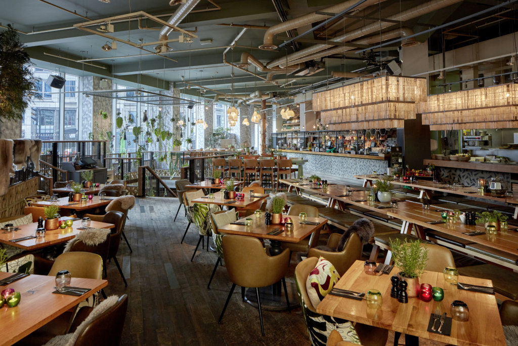 leaves wallcovering at the folly london