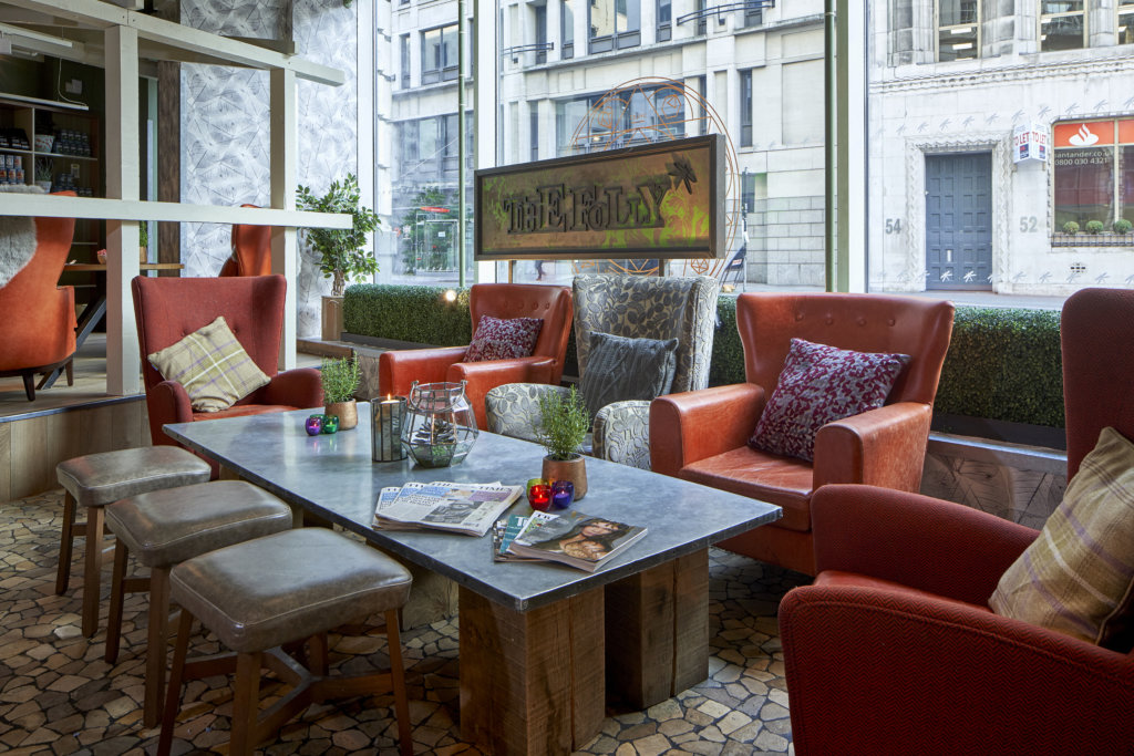 leaves wallcovering at the folly london