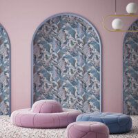 Folia Wallcoverings features expressive, hand-painted banana leaves in bold, trend-led colours.