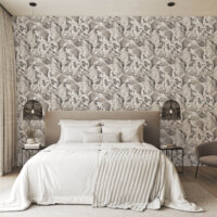 Folia Wallcoverings features expressive, hand-painted banana leaves in bold, trend-led colours.